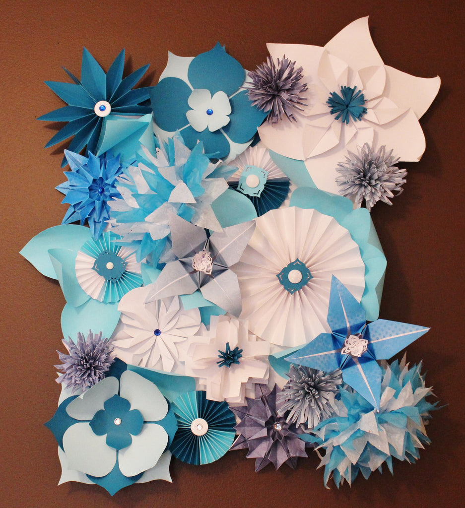 Paper flowers canvas