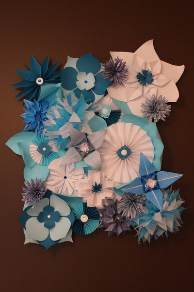 Paper flowers canvas