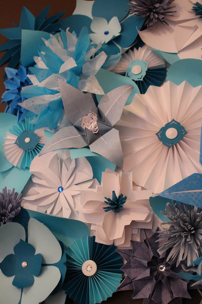 Paper flowers canvas